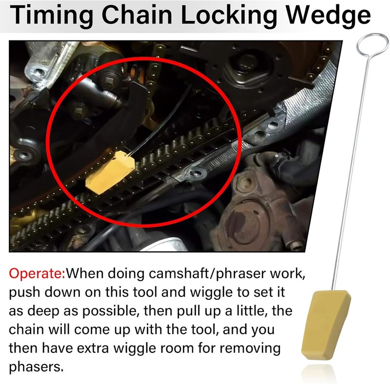 TESHITVLOG Timing Chain Locking Wedge Tool, Compatible with Ford Lincoln Mercury 2005-2014 4.6L and 5.4L 3V Engines Ford Mustang F-150 Explorer Lincoln Navigator - Image 4